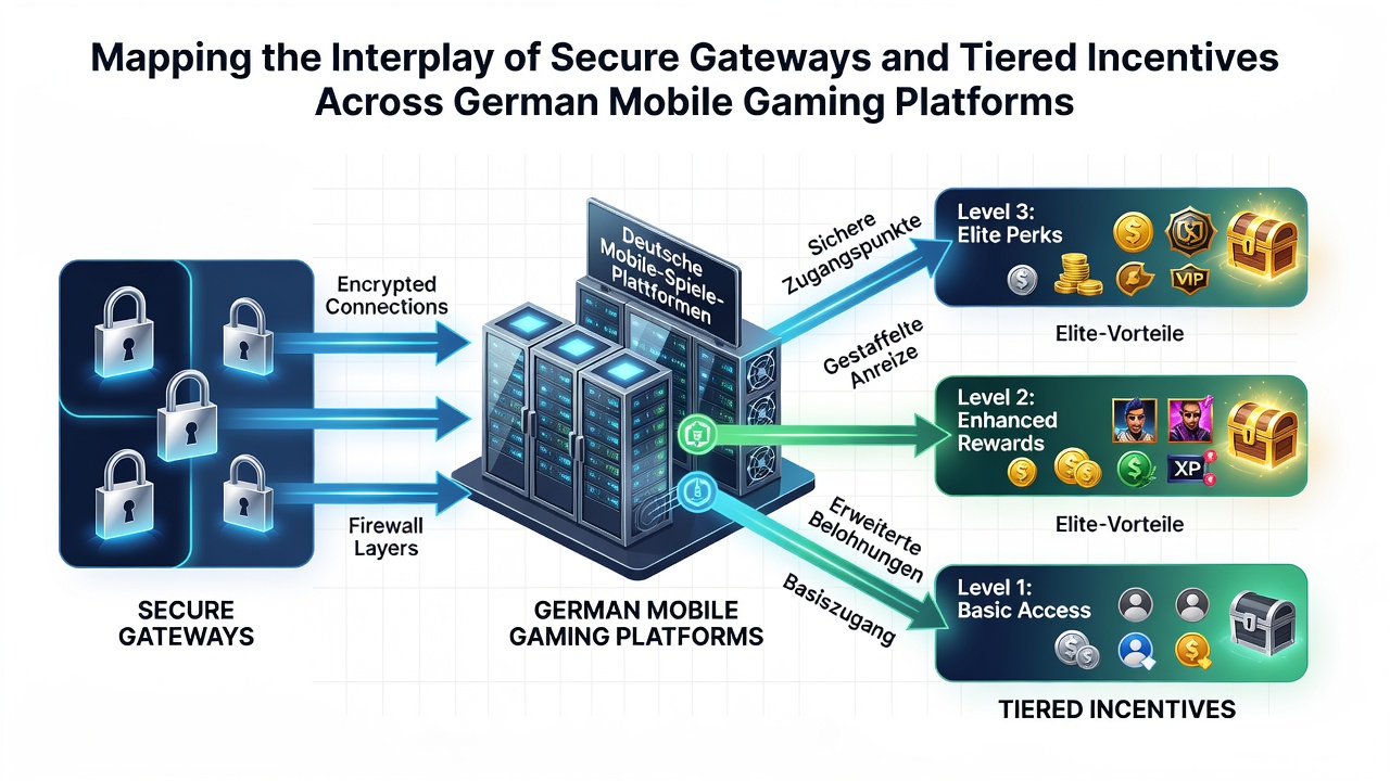 Darstellung der Datenflüsse zwischen Zahlungssystemen und VIP-Stufen in deutschen mobilen Spiele-Apps
