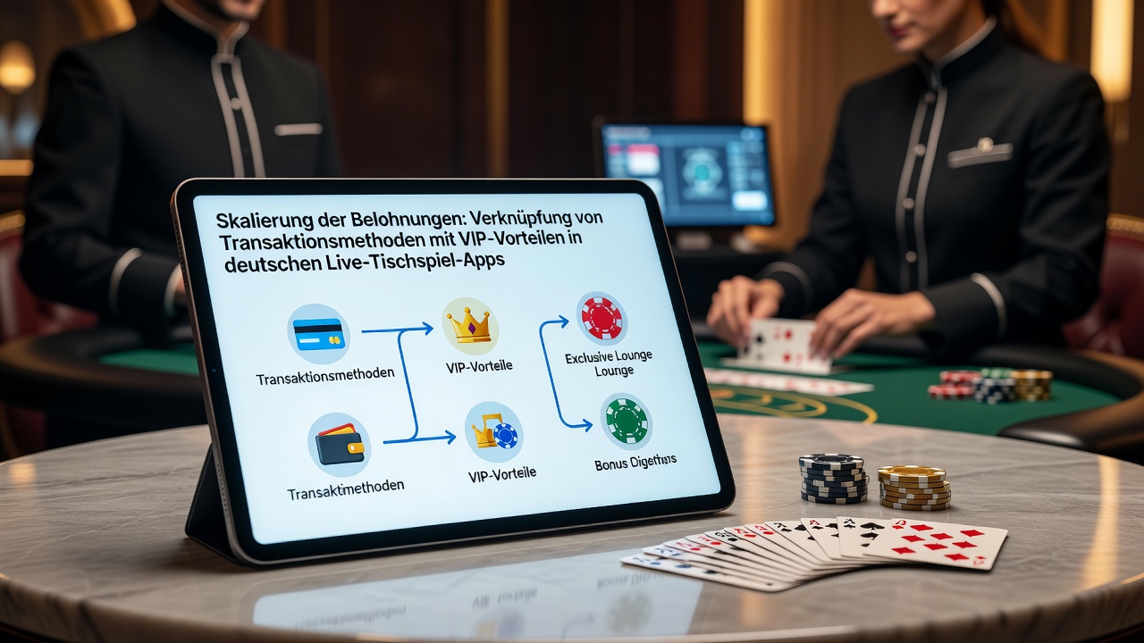 Illustration von VIP-Vorteilen und Transaktionsintegration in deutschen Gaming-Apps